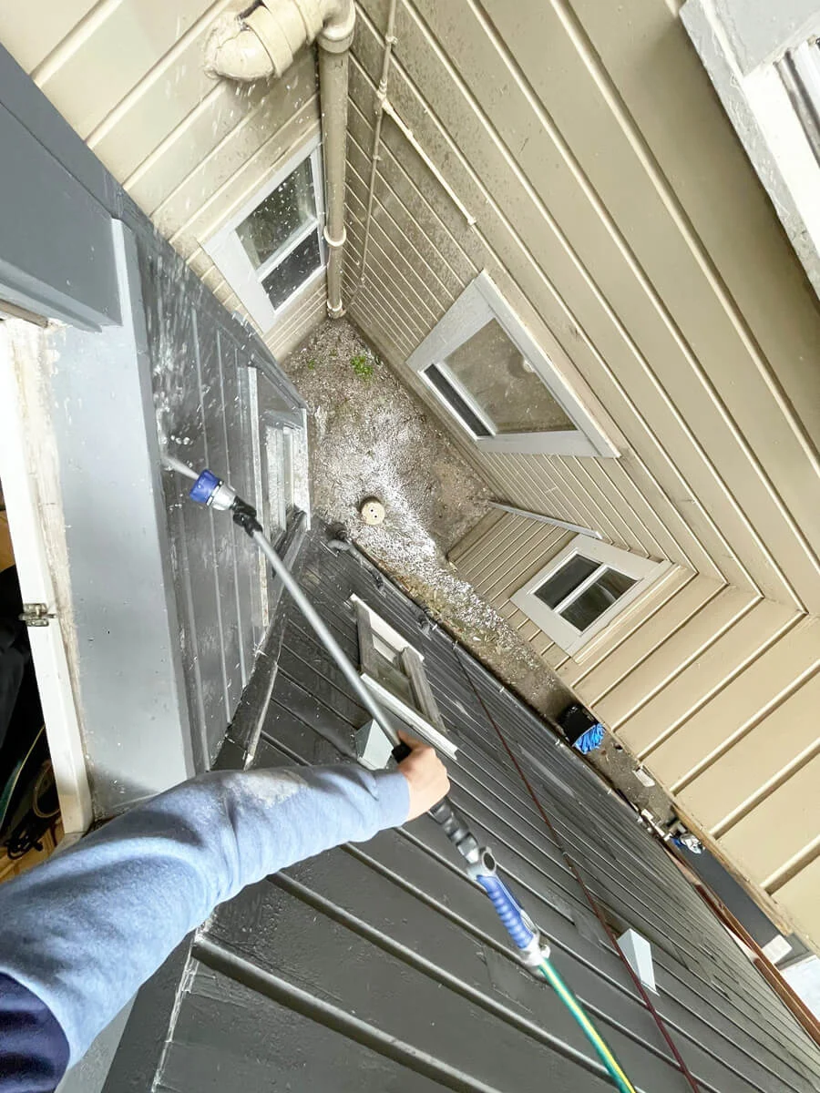 Water test on exterior siding beside a window — San Francisco, CA