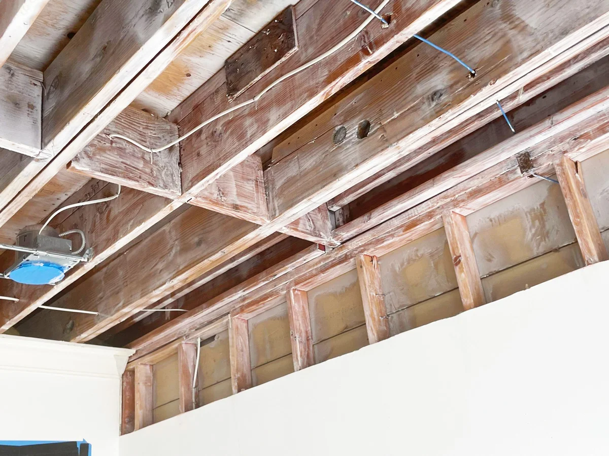 Exposed wall and ceiling framing with a protective coating — San Francisco, CA