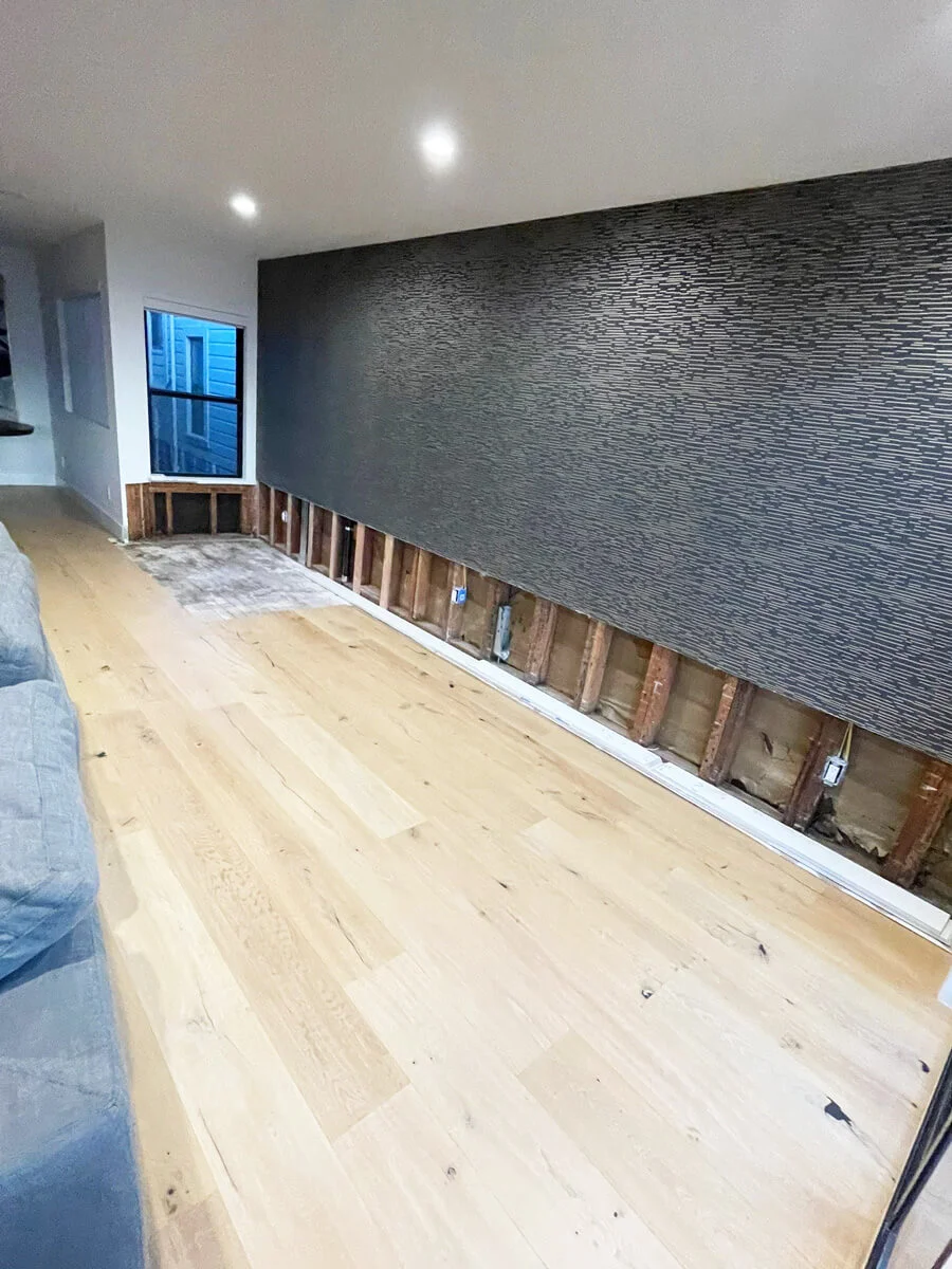 Opened lower wall after drying and containment removal — San Francisco, CA